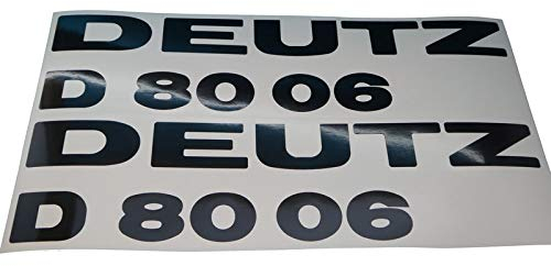 DEUTZ D8006 Schriftzug Aufkleber in schwarz, Sticker/Beschriftung, zum Oldtimer Restaurieren von Lack & Verkleidung. Schlepper Emblem Alternative