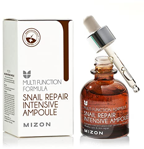 [MIZON] SNAIL INTENSIVE AMPOULE (30ml) Koreanische Hautpflege - Hochkonzentriertes Schneckensekret für Hydration - Anti-Aging und Strahlende Haut