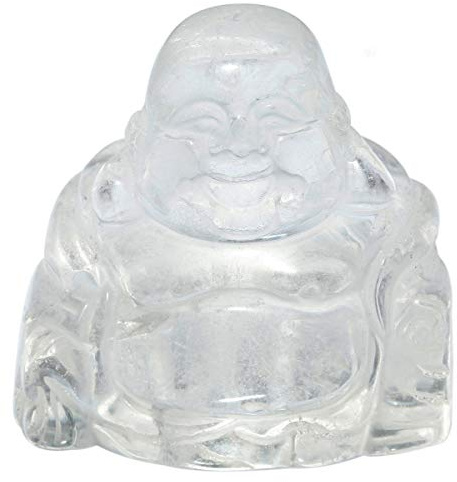 Nupuyai Bergkristall Lachender Buddha Figur Edelstein Glücksbuddha Deko | Glücksbuddha Figur, Glücksbringer Talisman, Mini Buddha Edelstein Statue Geschenk, Feng Shui Meditation Zen Deko