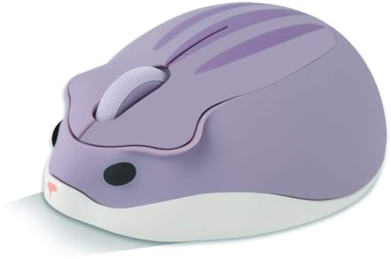 CHUYI Souris silencieuse sans fil en forme de hamster - 1 200 DPI - Souris optique silencieuse - Pour ordinateur portable et PC - Violet