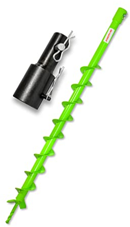 WERHE® Profi Bohrer VollStahl, Erdbohrer für bohrmaschine 60 mm extrem robust mit Stihl Adapter - Pfahlbohrer Brunnenbohrer präzise Bohrspitze.