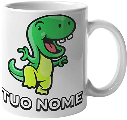 CHEMAGLIETTE! Tazza personalizzata Divertente Idea Regalo Mug Personalizzabile con nome disegno Baby Dinosauro