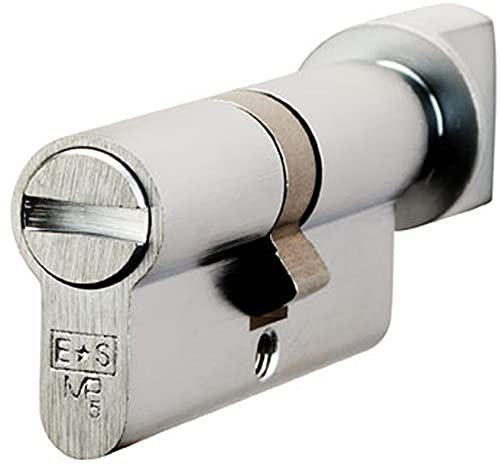 70mm Euro Bathroom Thumbturn Twist Lock - 5 Pin - Satin Chrome Internal Door | Locking Key Barrel - External Door Security - Standard Cylinder - Keyed Alike, Keyed to Differ or Master Key Options