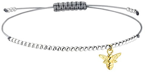 Biene Kügelchen Armband Damen 925 Silber vergoldet | Honigbiene Schmuck Geschenk Bienenanhänger