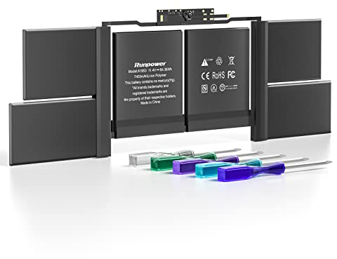 A1990 A1953 Akku, Laptop Akku für MacBook Pro 15 Zoll A1990 Akku Mid 2018 2019 Ersatz Akku Lithium Polymer EMC 3215 3359(11.4V 84.36WH 7400mAh) (A1953 Akku)