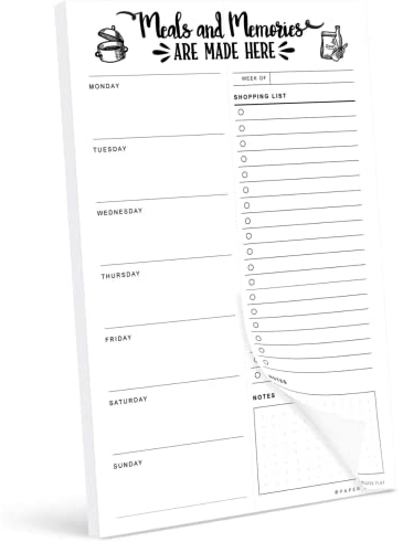 52 Blatt zum Abreißen, Notizblock für Mahlzeitenplanung, magnetisch, für Kühlschrank, 15,2 x 22,9 cm, Notizbuch für Mahlzeitenplaner und Einkaufsliste mit Magnet, wöchentlicher Mahlzeitenplaner für