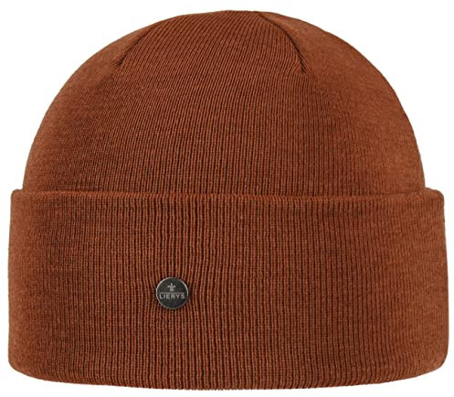 Lierys Merino GOTS Beanie Made in Germany Unisex Autumn Winter 100% Merino Wool Sustainable Knit Melange Rust One Size