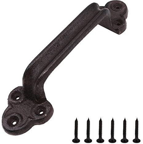 ZONADAH 28cm Cast Iron Door Handle Heavy Duty Vintage Classic C-Style Barn Door Wooden Door Pull Handle Passage Home Hallway Closet Garden Gate Shed Cabinet Door Grab Handle Indoor or Outdoor