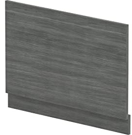 nuie MPD513N Modern Bathroom Straight Bath End Panel and Plinth, 560 x 780 x 36mm, Anthracite Woodgrain