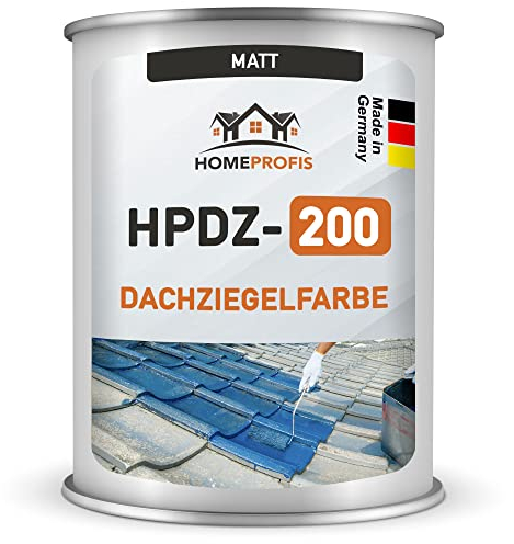 Home Profis® matte Dachfarbe (50m²) | Gebrauchsfertige 1K Dachziegelfarbe | Lack für Dachziegel & Eternitplatten | UV-stabil | RAL 3012 (Terracotta) | HPDZ-200