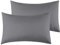 Kissenbezug 40 x 80 cm 2er Set - Kopfkissenbezug Mikrofaser Premium Superweicher - Kissenhülle 40 x 80 cm - Dunkelgrau