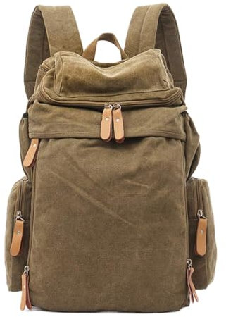 YSWPNA Laptop-Rucksack aus Segeltuch, Vintage-Outdoor-Rucksack, Laptop-Rucksack, Studententasche, Outdoor/Freizeit/Reisen/Büro/Klettern/Wandern, Unisex, lässige College-Tasche, Wandertasche, 38,1 cm