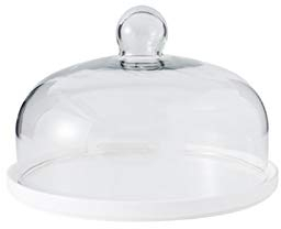 XOOPIT Tapa para el microondas,Platos Blancos para Pasteles o cúpula para Pasteles, Mesa de postres para Fiestas, Soportes de exhibición para Pasteles, Cubierta de cúpula de Vidrio, cúpula para Que