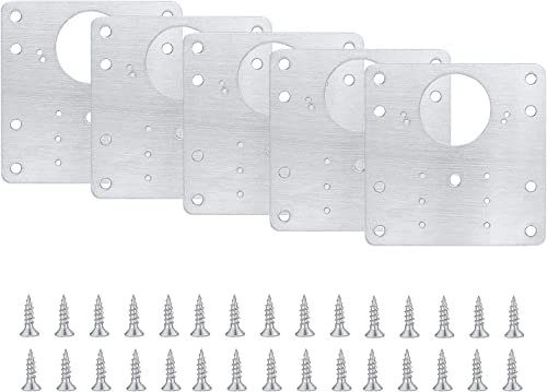 Piastre di Riparazione Cerniere Armadietti, Kit Piastre Riparazione Porte Cerniere con Fori - Ideale per riparare ante rovinate o poco stabili (Kit 5 Piastre)
