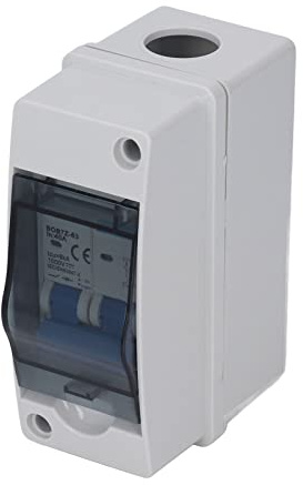 DC Trennschalter, 40A 1000V Miniatur Leistungsschalter mit Transparenter Schutzabdeckung IP65 Verteilerkasten Elektrischer Unterbrecher für Haus und Wohnmobil, Stecker und Spiel