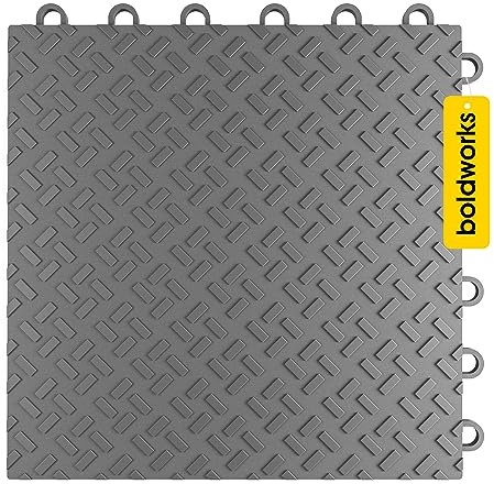 Lot de 48 dalles de sol emboîtables pour garage - Résistantes à l'huile et aux taches - Capacité de charge de 18 143,7 kg - 30,5 x 30,5 cm - Gris