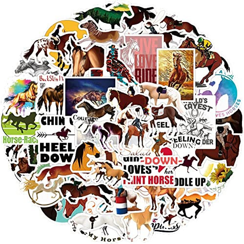Danlai 50 Pcs Horse Stickers Vinyl Scrapbooking Stickers Decal for Laptop Water Bottles Luggage Computer Cellphone Skateboard Guitar