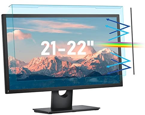 21-22 inch Universal Blue Light Blocking Screen Protector Panel for Desktop Monitors, SOPPY Anti UV and Blue Light Screen Filter for Monitors, Frame Hanging Type (490 * 317mm,16:9)