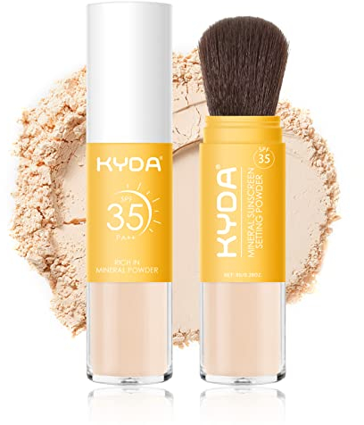 KYDA Mineral Sunscreen Powder for Face and Scalp, SPF 35, Medium, Mineral Spf Powder, Oil Control Natural Matte Finish, Lasting Lightweight Breathable, All Skin-03