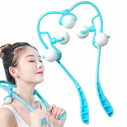 Nackenroller-Massagegerät, Manuellen Neck Massage Roller, Nacken-Massageroller Massiert Den Nacken Tief, Mit 5-Kugel-Massagepunkt Magnetische Perlen Roller Neck Massager, Für Nacken-Schulter-Beinberei