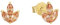 Amor Ohrstecker 925 Sterling Silber Damen Ohrschmuck, mit Zirkonia synth., 0,9 cm, Gold, Kommt in Schmuck Geschenk Box, 2037002