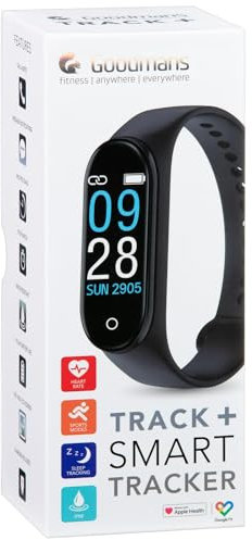 Track+ Smart Tracker Watch - GPS Connectivity - 3 Sports Modes - Receive Notifications From Your Smartphone Track Your Sleep Heart Rate And Steps - Wellness Feature - Music Control - Multiple Dials