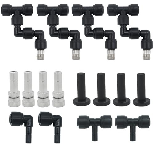 GLSJA Reptilien-Nebeldüsen für Reptilien, 6,35 mm (1/4 Zoll), feine Nebeldüsen für vollständige Wasserabdeckung, Ersatz-Mikro-Sprühdüsen, 4 Stück