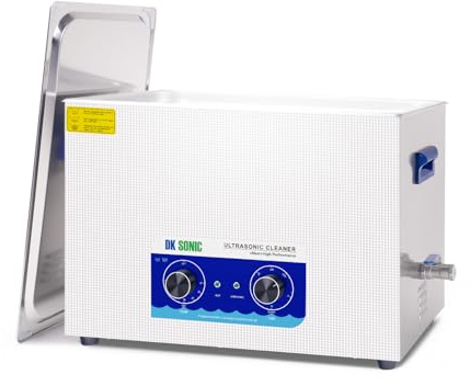 DK SONIC Ultraschallreiniger, 30L 600W Schallreiniger aus Edelstahl mit Heizung und Mechanischem Timer, Ultraschallreinigungsgerät zum Reinigen von Pistolen, Motoren, Vergasern, Ketten (inkl. Korb)