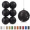 Oairse 10cm Large Christmas Bauble Ornaments 6 Pcs Shatterproof Big Black Bauble for Xmas Tree Glitter Christmas Tree Ornaments for Halloween Holiday Wedding Party Decoration