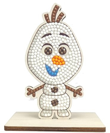 CRYSTAL ART Disney Frozen Die Eiskönigin Olaf Figur Komplettset Holzfigur zum Diamant und Sammeln