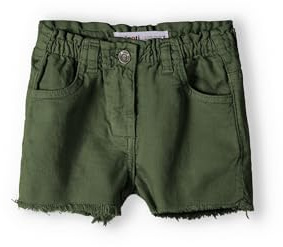 Minoti Girls Twill kurz | Größe: 128-134cm / 8-9 Jahre Khaki | Teenager Kinderkinder Shorts | Bequeme langlebige Kurze | Kurze Hose für Kleinkinder Kinder