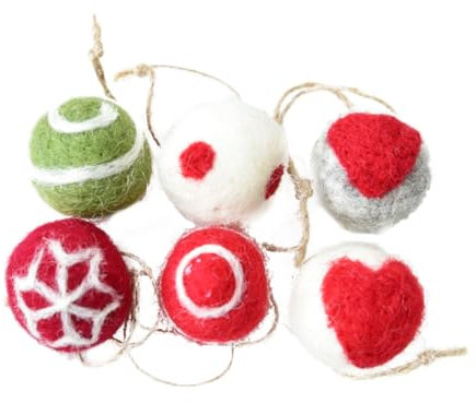 IMIKEYA 6st Wollknäuel-Ornament Christbaumschmuck Weihnachtskugel-Ornament-anhänger Weihnachten Fühlte Ball Weihnachtsschmuck Aus Wolle Bommel-anhänger Weihnachtskugeln Weihnachtsbaum
