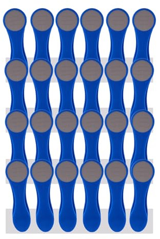 24 Wäscheklammern Wäscheclips mit Spiralfedern aus Edelstahl Soft Grip Softgrip Soft Touch Softtouch Blau Grau