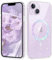 DUEDUE Glitzer Hülle für iPhone 13 / iPhone 14 6,1” mit MagSafe, Bling Bling Glitzernd Stoßfest Durchsichtig Niedlich Magnetisch Handyhülle für iPhone 14 iPhone 13 Case, Transparent