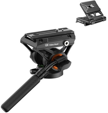 Liquid Head Panorama Tripod Head - 360° Tripod Head with 8 kg Load Capacity and 2 Quick Release Plates, Compatible with Manfrotto and Djirs Series Quick Release Boards