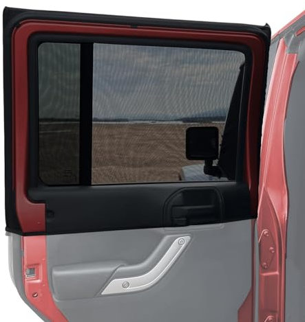 Sonnenschutz für Autofenster, Autofenstergitter für Camping, Fensterblenden fürs Auto, Autovorhänge für Jeep Wrangler TJ JK JKU JL JLU Gladiator JT, UV-Schutz, atmungsaktiv, Heckscheibe (2er-Pack)