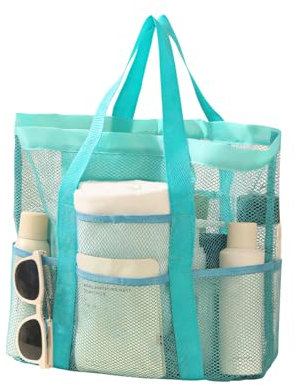 Bolsas de playa para mujer, bolsa de playa grande, bolsa de malla para playa con bolsillo, bolsas esenciales para vacaciones, bolsa de compras reutilizable para viajes, piscina, vacaciones (verde)