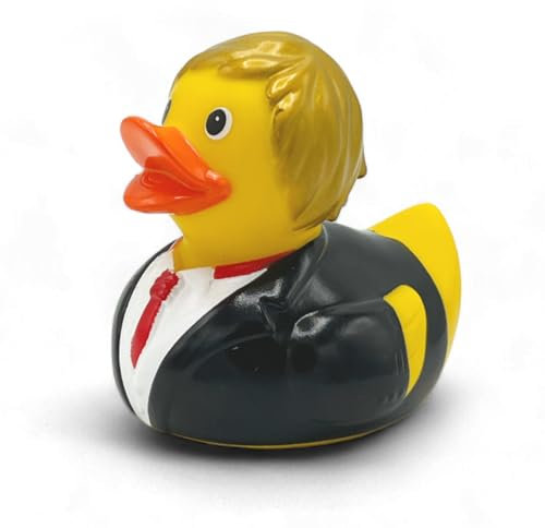 Quietscheente Bräutigam, eine original Badeente von SUPERLOTTI®, der Qualitätsmarke für Kinder! Nur echt in der Apfelbox!