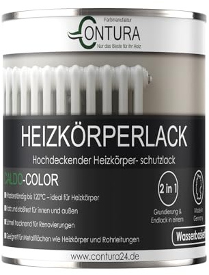 Contura Heizkörperlack Glänzend Heizungslack Heizkörperfarbe Heizung Farbe Radiator Metalllack (Laubgrün RAL 6002, 375ml.)