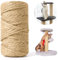 Sisal Rope for Cat Scratcher 164FT/50M, 6MM Thick Natural Jute Rope for Scratch Posts Cat Tree Rope Twine for Cat Scratching Post Replacement Repairing DIY Projects Gardening (Brown)
