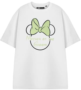 Disney Mother of The Groom Hen Party Womens White Short Sleeved T-Shirt | Graphic Tee Bride Squad Shirt | Bachelorette Party Top | Bridal Shower Gift for Her