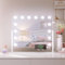 SONNI Hollywood Schminkspiegel mit Handyhalterung und USB-Ladeanschluss, 14 LEDs, 3 einstellbare Farbtemperaturen, 360° drehbar, weißer Spiegel 50x40 cm mit 10-facher Lupe