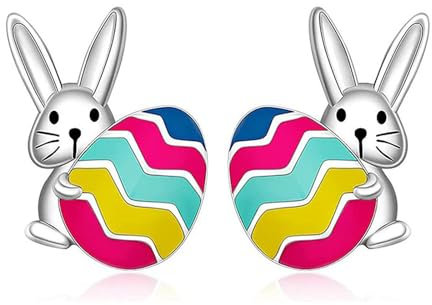 Ohrringe Ostern Damen Mädchen, Osterohrringe Exquisit Hasen Ohringe Niedlich Ohrstecker, Interessant Oster Ohrringe für Frauen Mädchen Schmuckgeschenke (B)