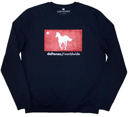 Rock Off officially licensed products Deftones Star And Pony Band Logo Sweatshirt S Navy