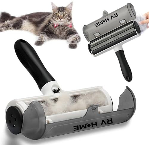 RV HOME® Tierhaarentferner [mit abnehmbarem Griff] Wiederverwendbare | Abwaschbar | Katzenhaarbürste | Katzenhaare| Haustierbedarf | Tierhaarentfernung