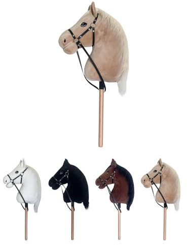 RL24 - Hobby Horse Pferde IRHFree Spirit von Imperial Riding – Steckenpferd – Spielpferd aus Plüsch mit Holzstock & kurzer Mähne – Stockpferd ohne Griffe & Rollen – Hobby Horsing – Beige
