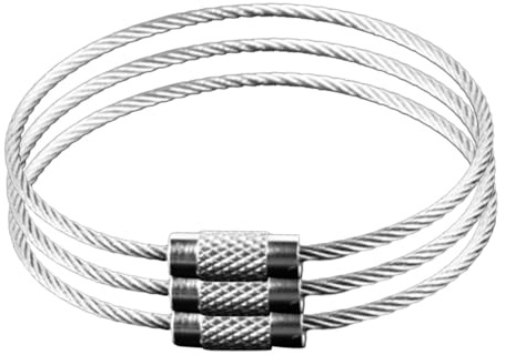 ELAYARD Llavero De Alambre De Acero Inoxidable Resistente Anillos Para Llavero Plateados 3 Piezas Cierre Seguro Uso Diario Etiquetas y Accesorios