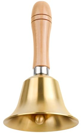 Super Laute Handglocke, Metall Glocken mit Holzgriff, Weihnachtsglocke Nikolausglocke Weihnachtsmann Glocke Tischglocke Handglocke, Anrufsglocke Glocken für Zuhause, Schule, Feiertagsdekoration