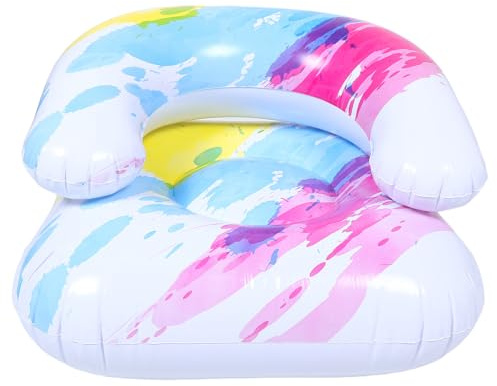 Parliky Aufblasbarer Babysitz für Kleinkinder Tragbares PVC Kindersofa mit Rückenlehne Bunt Leicht Transportierbar Robust und Platzsparend