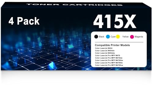 415X M479FDW M479FNW Toner Kompatibel für HP 415A Multipack 4er-Pack | Kompatibel für HP Color LaserJet Pro MFP M479fnw M479dw M479fdn M454dw M454dn W2030A W2031A W2032A W2033A W2030X mit Chip
